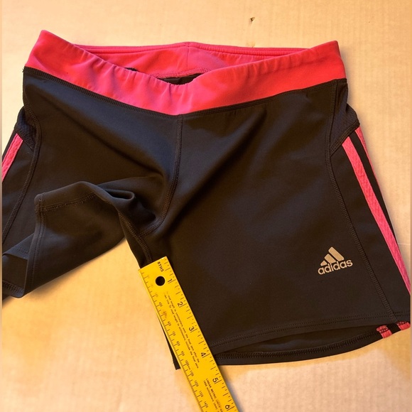 Adidas Climate Black athletic Shorts with Pink 3 strip Trim Sz-M. AA11 - Picture 10 of 11